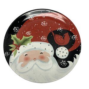 Certified International Christmas Susan Winget Salad Dessert Plate Santa 8-3/4"